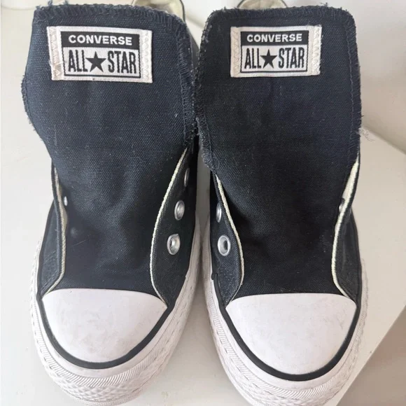 Converse Chuck Taylor All Star Platform Low Top Black White – Women’s Size 7.5 - Picture 9 of 14